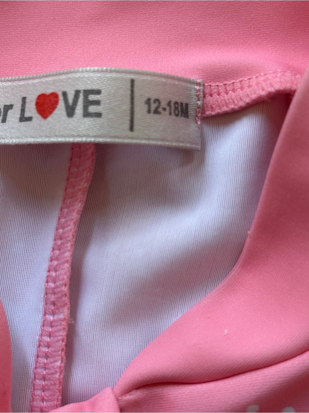 For Love Baby Pink Whale One-Piece Swimsuit / Rash Guard Set & Hat | 12-18M - Picture 6 of 6